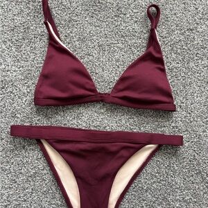 Elegant Burgundy Bikini Set